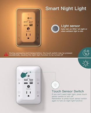 Outlet Extender with Night Light